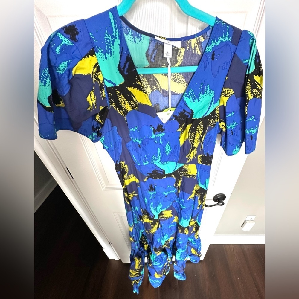 ‼️RARE‼️🎸Christopher John Rogers🎸🔥NWT🔥Floral Puff Sleeve Tiered Maxi Dress—4 - Picture 5 of 14